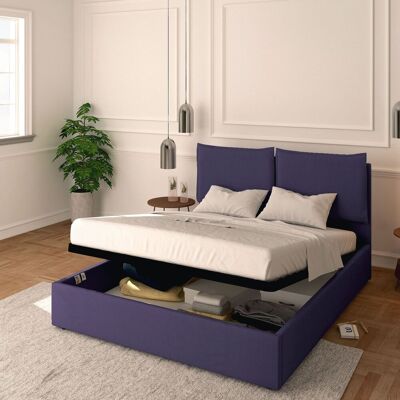 BALDIFLEX - Letto Contenitore Matrimoniale 160x190 Licia In Tessuto Con Rete A Doghe Colore Viola Purple BALDIFLEX - Letto Contenitore Matrimoniale 160x190 Licia In Tessuto Con Rete A Doghe Colore Viola Purple