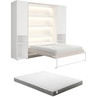 Unique Letto A Scomparsa Verticale 140 X 200 Cm 2 Colonne Contenitore Con Led Beige + Materasso - Rapili Unique Letto A Scomparsa Verticale 140 X 200 Cm 2 Colonne Contenitore Con Led Beige + Materasso - Rapili