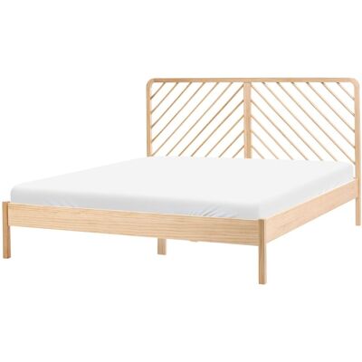 BELIANI Letto Con Rete In Legno Di Pino Naturale Stile Scandinavo 180 X 200 Cm Marrone Chiaro Sephos BELIANI Letto Con Rete In Legno Di Pino Naturale Stile Scandinavo 180 X 200 Cm Marrone Chiaro Sephos