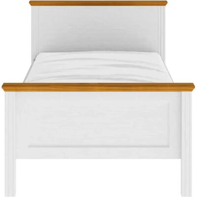 M&S Struttura Letto Singolo 90x200 Cm In Pino Massello Bianco Rovere M&S Struttura Letto Singolo 90x200 Cm In Pino Massello Bianco Rovere