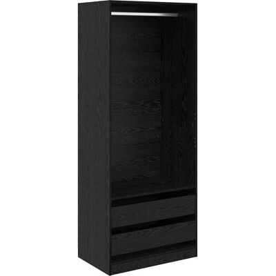 HELLOSHOP26 Mobile Contenitore Moderno 80 X 50 X 203 Cm Con 2 Cassetti Stile Minimalista Legno Composito Rovere Nero 020056114 HELLOSHOP26 Mobile Contenitore Moderno 80 X 50 X 203 Cm Con 2 Cassetti Stile Minimalista Legno Composito Rovere Nero 020056114