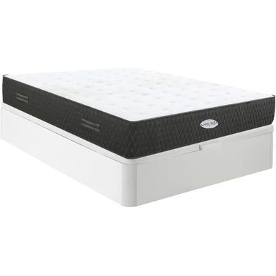 Unique Set 160 X 200 Cm Rete Contenitore Bianca + Materasso A Molle Insacchettate E Fibre Di Kapok Sp.31cm - Sorema De Naturea Unique Set 160 X 200 Cm Rete Contenitore Bianca + Materasso A Molle Insacchettate E Fibre Di Kapok Sp.31cm - Sorema De Naturea