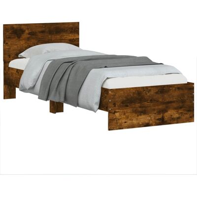 VIDAXL Struttura Letto Con Testata Rovere Fumo 80 X 200 Cm VIDAXL Struttura Letto Con Testata Rovere Fumo 80 X 200 Cm