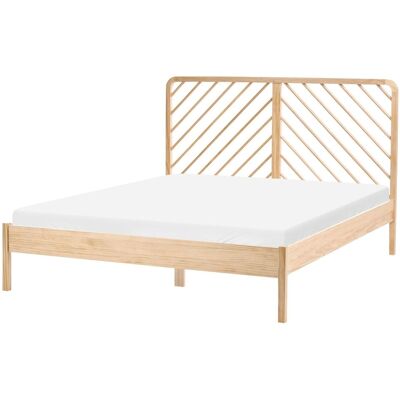BELIANI Letto Con Rete In Legno Di Pino Naturale In Stile Scandinavo 160 X 200 Cm Marrone Chiaro Sephos BELIANI Letto Con Rete In Legno Di Pino Naturale In Stile Scandinavo 160 X 200 Cm Marrone Chiaro Sephos