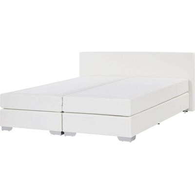 Letto King Size in Ecopelle Bianco con Materasso Letto King Size in Ecopelle Bianco con Materasso
