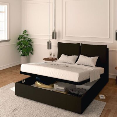 BALDIFLEX - Letto Contenitore Matrimoniale 160x190 Licia In Ecopelle Con Rete A Doghe Colore Marrone Scuro Dk Chocolate BALDIFLEX - Letto Contenitore Matrimoniale 160x190 Licia In Ecopelle Con Rete A Doghe Colore Marrone Scuro Dk Chocolate