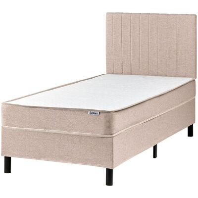 BELIANI Letto Singolo Con Testiera Materasso A Molle Insacchettate 90 X 200 Cm Beige Countess BELIANI Letto Singolo Con Testiera Materasso A Molle Insacchettate 90 X 200 Cm Beige Countess