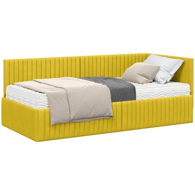 VIDAXL Struttura Letto Angolare Con Materasso 2 Pz Giallo 90 X 190 Cm VIDAXL Struttura Letto Angolare Con Materasso 2 Pz Giallo 90 X 190 Cm
