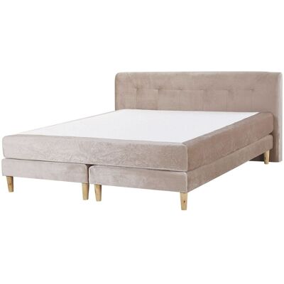 Letto Divan in Velluto Beige Beliani Dimensione Europea 160x200 - Letto Divan Letto Divan in Velluto Beige Beliani Dimensione Europea 160x200 - Letto Divan