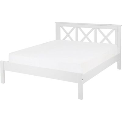 Struttura letto bianca Beliani - Dimensione doppia stile scandinavo Struttura letto bianca Beliani - Dimensione doppia stile scandinavo
