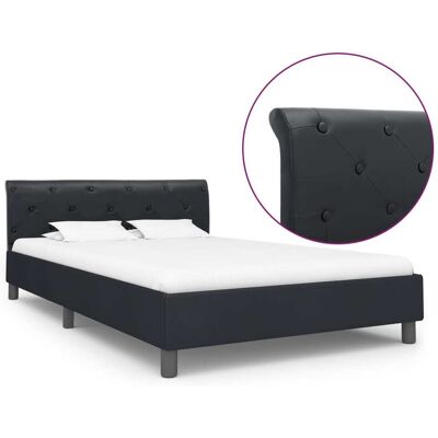 Struttura Letto in Pelle Sintetica Nera vidaXL - Letto Struttura Letto in Pelle Sintetica Nera vidaXL - Letto