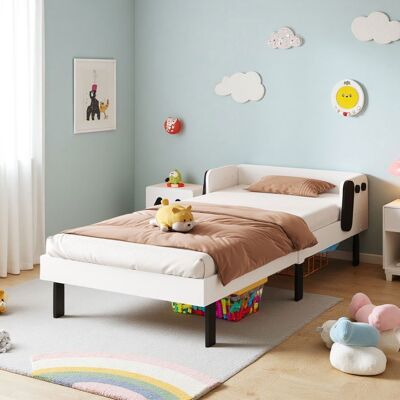 OEM Letto Bambino 90x200 Cm - Modello Cucciolo - Legno Massello - Rete A Doghe (15) - Testata Imbottita OEM Letto Bambino 90x200 Cm - Modello Cucciolo - Legno Massello - Rete A Doghe (15) - Testata Imbottita