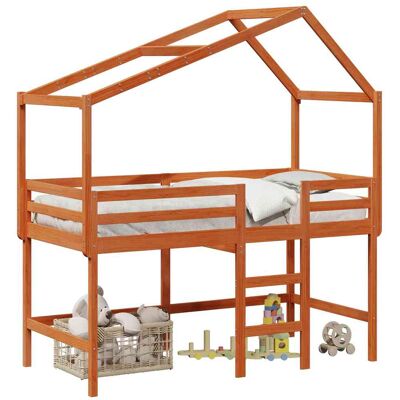 VIDAXL Struttura Per Letto Soppalco Marrone Cerato 90 X 190 Cm VIDAXL Struttura Per Letto Soppalco Marrone Cerato 90 X 190 Cm