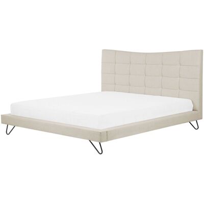 Beliani LANNION Letto Super King Beige Chiaro - Letto Beliani LANNION Letto Super King Beige Chiaro - Letto