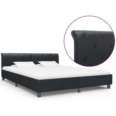 vidaXL Struttura letto in ecopelle nera 160x200cm - Struttura di letto vidaXL Struttura letto in ecopelle nera 160x200cm - Struttura di letto
