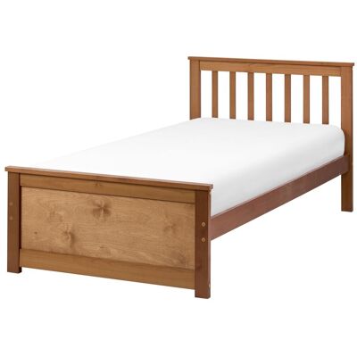 BELIANI Letto Singolo In Pino Mdf Con Rete A Doghe 90 X 200 Cm In Marrone Olendon BELIANI Letto Singolo In Pino Mdf Con Rete A Doghe 90 X 200 Cm In Marrone Olendon