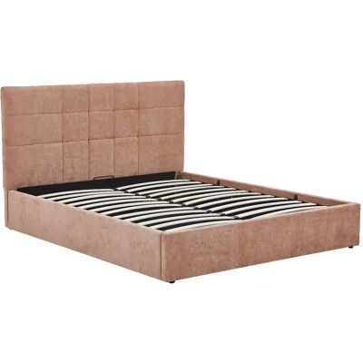 Unique Letto Contenitore 140 × 190 Cm - Tessuto - Terracotta Hopeya Unique Letto Contenitore 140 × 190 Cm - Tessuto - Terracotta Hopeya
