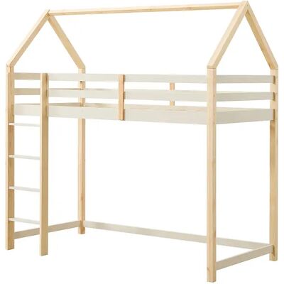 Unique Letto A Soppalco Capanna 90 X 190 Cm Pino Massello Beige E Naturale - Tarzia Unique Letto A Soppalco Capanna 90 X 190 Cm Pino Massello Beige E Naturale - Tarzia