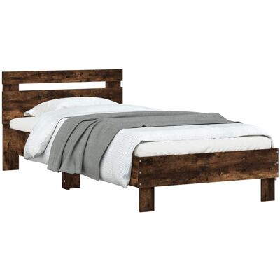 VIDAXL Struttura Letto Con Testata Rovere Fumo 80 X 200 Cm VIDAXL Struttura Letto Con Testata Rovere Fumo 80 X 200 Cm