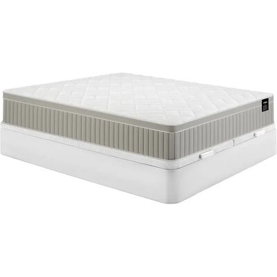 Unique Set 180 X 200 Cm Rete Letto Contenitore Bianco + Materasso In Schiuma E Gel Memory A 7 Zone Sp 22 Cm - Somira Di Ysmée Unique Set 180 X 200 Cm Rete Letto Contenitore Bianco + Materasso In Schiuma E Gel Memory A 7 Zone Sp 22 Cm - Somira Di Ysmée