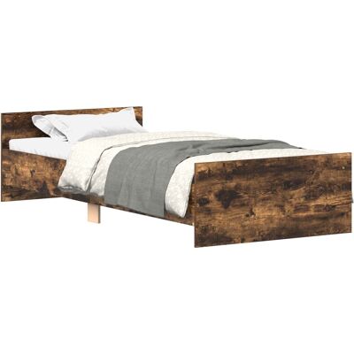 VIDAXL Struttura Letto Con Testata Rovere Fumo 80 X 200 Cm VIDAXL Struttura Letto Con Testata Rovere Fumo 80 X 200 Cm
