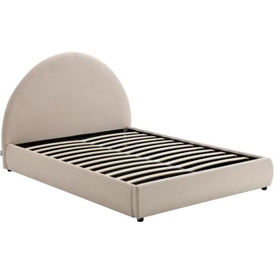 Unique Letto Con Contenitore 160 X 200 Cm Velluto A Coste Beige - Lirimo Unique Letto Con Contenitore 160 X 200 Cm Velluto A Coste Beige - Lirimo