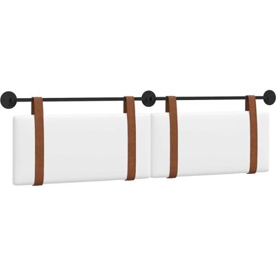 VIDAXL Testata Appesa Tinta Unita Bianco 190 X 55 X 5 Cm Pu Antico VIDAXL Testata Appesa Tinta Unita Bianco 190 X 55 X 5 Cm Pu Antico