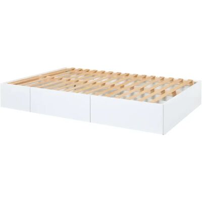 M&S Letto Alla Francese 140x200 Cm Bianco Con 4 Cassetti Rete A Doghe M&S Letto Alla Francese 140x200 Cm Bianco Con 4 Cassetti Rete A Doghe