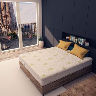 BALDIFLEX - Materasso Memory Foam 15&plus5 Cm Sfoderabile Aloe Vera Matrimoniale Misura 140x190 Cm BALDIFLEX - Materasso Memory Foam 15&plus5 Cm Sfoderabile Aloe Vera Matrimoniale Misura 140x190 Cm