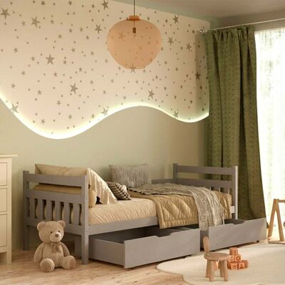 M&S Letto 90x200 Compreso Di Base E Cassetti David Grey M&S Letto 90x200 Compreso Di Base E Cassetti David Grey