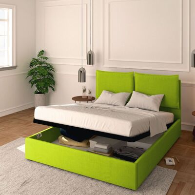 BALDIFLEX - Letto Contenitore Matrimoniale 160x190 Licia In Ecopelle Con Rete A Doghe Colore Verde Mela Applegreen BALDIFLEX - Letto Contenitore Matrimoniale 160x190 Licia In Ecopelle Con Rete A Doghe Colore Verde Mela Applegreen