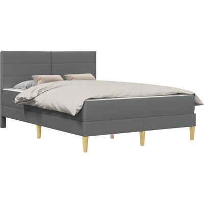 VIDAXL Struttura Letto Con Materasso Grigio Scuro 140 X 190 Cm VIDAXL Struttura Letto Con Materasso Grigio Scuro 140 X 190 Cm