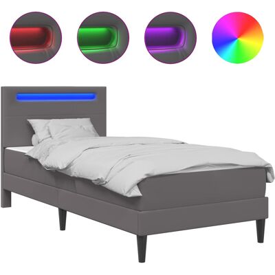 VIDAXL Struttura Letto Con Materasso Grigio 90 X 190 Cm Similpelle VIDAXL Struttura Letto Con Materasso Grigio 90 X 190 Cm Similpelle