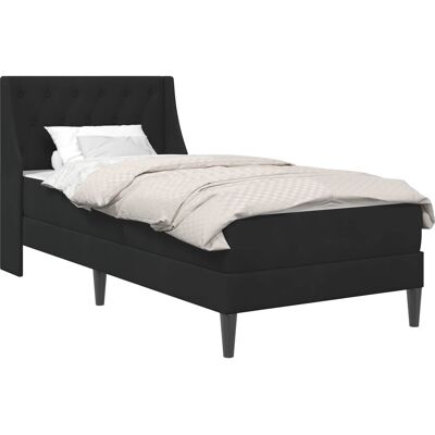 VIDAXL Struttura Letto Con Materasso Nero 90 X 190 Cm Velluto VIDAXL Struttura Letto Con Materasso Nero 90 X 190 Cm Velluto