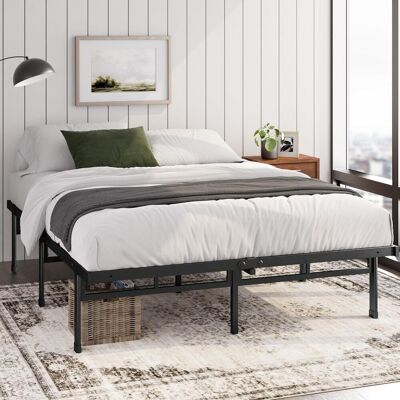 ZINUS Justin - Letto Da 140 X 190 Cm, Altezza 36 Cm, Con Ripostiglio Sotto Il Letto, Con Piattaforma In Metallo, Colore: Nero ZINUS Justin - Letto Da 140 X 190 Cm, Altezza 36 Cm, Con Ripostiglio Sotto Il Letto, Con Piattaforma In Metallo, Colore: Nero