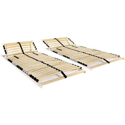 VIDAXL - Reti A Doghe 2 Pz 7 Zone Con 28 Doghe In Legno 90x200 Cm VIDAXL - Reti A Doghe 2 Pz 7 Zone Con 28 Doghe In Legno 90x200 Cm