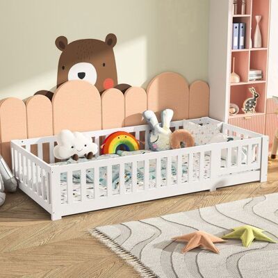 OEM Letto Bambino 90x200 Cm - 231223shj - Parapetto Regolabile - Legno Massello Verniciato Bianco - Design Scandinavo OEM Letto Bambino 90x200 Cm - 231223shj - Parapetto Regolabile - Legno Massello Verniciato Bianco - Design Scandinavo