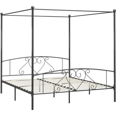 VIDAXL Giroletto Baldacchino Senza Materasso 200x200 Cm Metallo VIDAXL Giroletto Baldacchino Senza Materasso 200x200 Cm Metallo