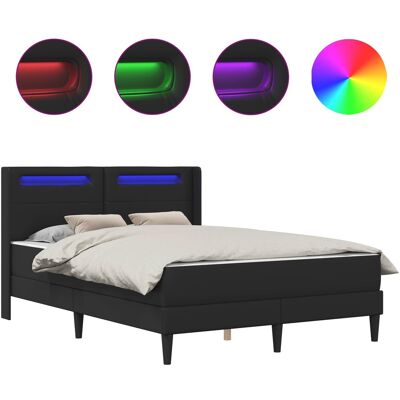 VIDAXL Struttura Letto Con Materasso Nero 140 X 190 Cm Similpelle VIDAXL Struttura Letto Con Materasso Nero 140 X 190 Cm Similpelle
