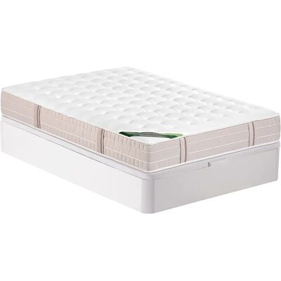 Unique Set 140 X 190 Cm Rete Contenitore Bianca + Materasso A Molle Insacchettate 5 Zone Memory Foam E Tessuto Anti-cimici Del Letto Sp.24 Cm - Virevo Di Naturea Unique Set 140 X 190 Cm Rete Contenitore Bianca + Materasso A Molle Insacchettate 5 Zone Memory Foam E Tessuto Anti-cimici Del Letto Sp.24 Cm - Virevo Di Naturea