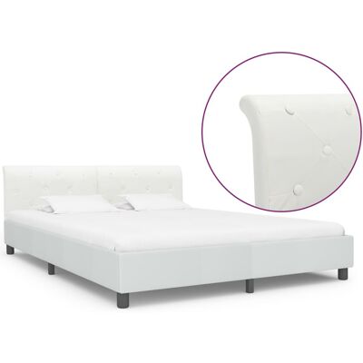 vidaXL Struttura letto in similpelle bianca 160x200cm - Letto vidaXL Struttura letto in similpelle bianca 160x200cm - Letto