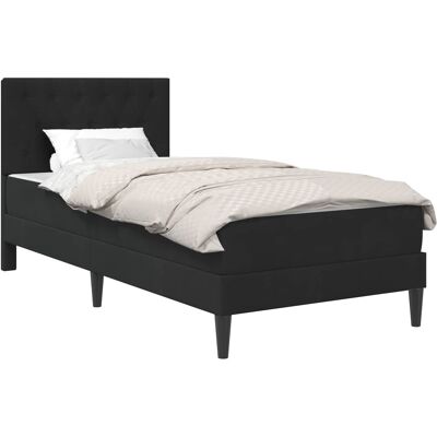 VIDAXL Struttura Letto Con Materasso Nero 90 X 190 Cm Velluto VIDAXL Struttura Letto Con Materasso Nero 90 X 190 Cm Velluto