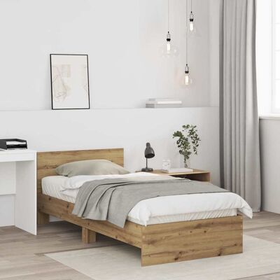 VIDAXL Struttura Letto Con Testata Rovere Artigianale 80 X 200 Cm VIDAXL Struttura Letto Con Testata Rovere Artigianale 80 X 200 Cm