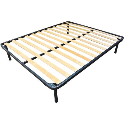 BALDIFLEX - Rete A Doghe In Legno Con Struttura In Ferro Napoleone Matrimoniale Misura 140x190 Cm BALDIFLEX - Rete A Doghe In Legno Con Struttura In Ferro Napoleone Matrimoniale Misura 140x190 Cm