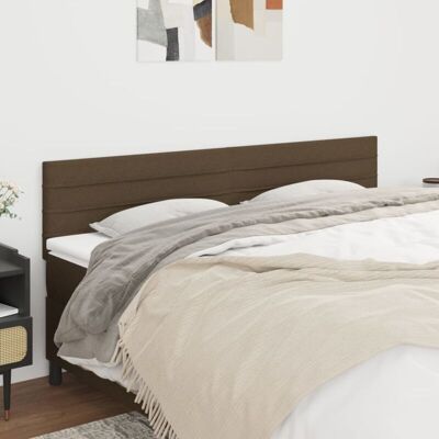 VIDAXL Testiera 2 Pz Marrone Scuro 80x5x78/88 Cm In Tessuto - VIDAXL Testiera 2 Pz Marrone Scuro 80x5x78/88 Cm In Tessuto -