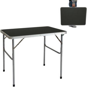 Amanka Tavolino da pic-nic 80x60x70cm Tavolo da campeggio mercatino 3Kg in acciaio pieghevole formato valigia Grigio Scuro - anthrazit -