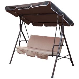 GARDENIA Dondolo Da Giardino O Terrazzo Helen 3 Posti, 172x112xh152, Marrone E Beige GARDENIA Dondolo Da Giardino O Terrazzo Helen 3 Posti, 172x112xh152, Marrone E Beige