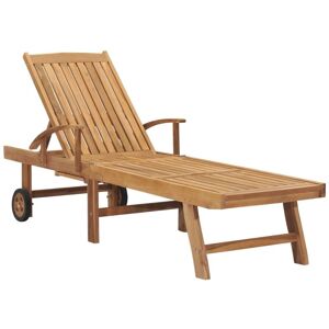 VIDAXL Lettino Prendisole In Legno Massello Di Teak - VIDAXL Lettino Prendisole In Legno Massello Di Teak -