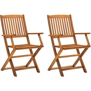 VIDAXL - Sedie Da Giardino Pieghevoli 2 Pz In Legno Massello D'Acacia VIDAXL - Sedie Da Giardino Pieghevoli 2 Pz In Legno Massello D'Acacia