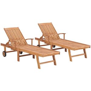 VIDAXL - Lettini Prendisole 2 Pz In Legno Di Teak VIDAXL - Lettini Prendisole 2 Pz In Legno Di Teak